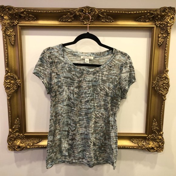 Burnout Zebra Striped T-Shirt - Picture 1 of 2